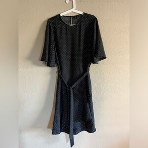 Who What Wear Polka Dot Black Dress